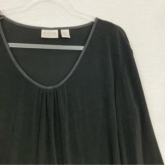 Chico's Travelers Black Slinky Knit Stretch Comfy Top XL/3 Minimalist - Picture 4 of 9
